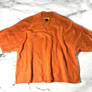 St. John Yellow Label Bright Orange Wool Sweater